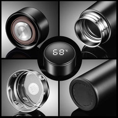 LED Temperature Display Water Bottle 500ML Black