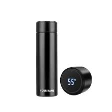 LED Temperature Display Water Bottle 500ML Black