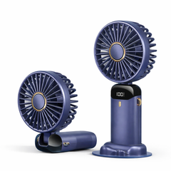 Portable Handheld & Desk Fan with Digital Display – Rechargeable Mini Fan with Adjustable Speed, Foldable Design & Multi-Color Options