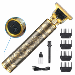 Vintage T9 Professional Hair Trimmer – Rechargeable Zero Gap T-Blade Beard & Hair Clipper for Men